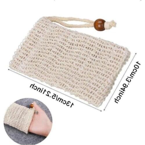 Soap Bag Ramie Mesh Bar Soap Scrub Bag Drawstring Bags Holder Skin Surface Cleaning Drawstring Drying Soap Pouch Storage Bags
