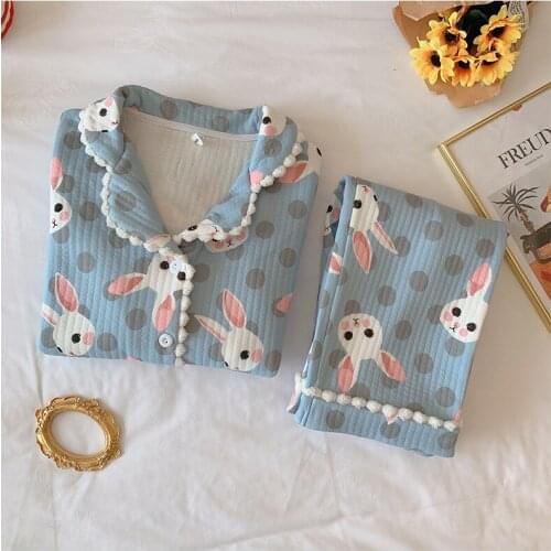 New style air quilted confinement clothes to keep warm pure cotton pajamas for pregnant women