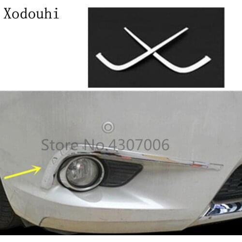 Car body head front fog eyebrow trim light lamp frame stick ABS Chrome cover 2pcs For Toyota Sienna 2015 2016 2017 2018