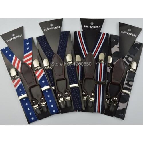 Suspenders 4 clip USA flag kids Suspender Unisex children Clip-on UK Braces baby boys Elastic Suspender Y-Back