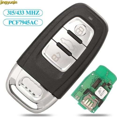 Jingyuqin Keyless-Go Remote Car Key For Audi A4L Q5 Smart Key Control 315/433MHZ PCF7945AC AUDI-5 Chip