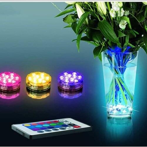 Led Lamp Rgb Remote Ip68 Submersible Underwater Lamp Battery-Powered Fish Tank, Swimming Pool, Aquarium Decoration Available