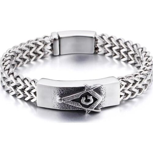 Prime Quality Stainless Steel Freemason Bracelet Masonic Bangle Bracelet Wristband Free Mason Men Fashion Jewelry Gift 3pcs/lot