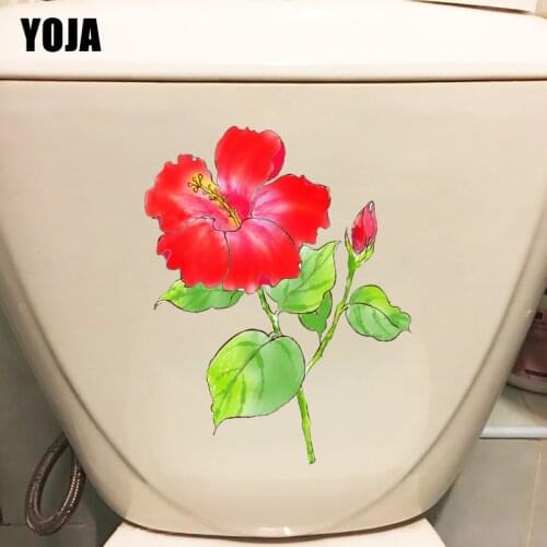 YOJA 17.9*22.6CM Hand Painted Calla Home Room Wall Sticker Bathroom Toilet Seat Stickers T1-0513
