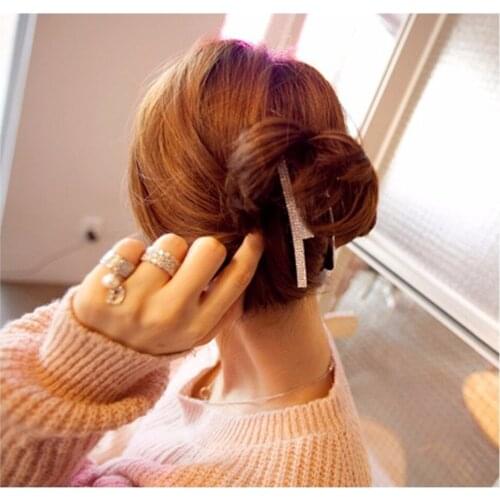 Simple Brown Acrylic Crystals Large Hair Claws Rhinestone Crab Clamp Hairgrips Hairpins Women Headwear Accessories Hair Jewelry