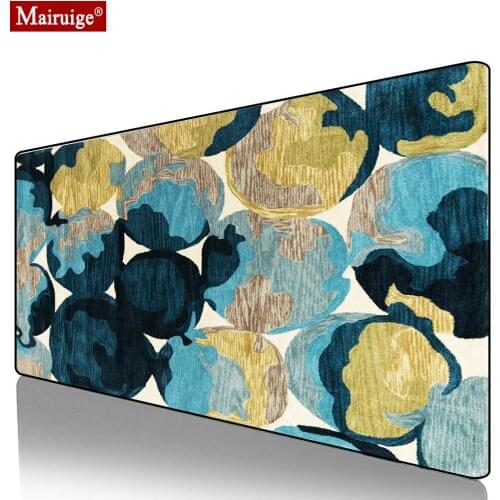 Yellow Blue Persian Rug Mouse Pad XXL Home Decoration Gamer Desk Mat Large Gaming MousePad 90x40/80x30cm for Laptop Table Pads