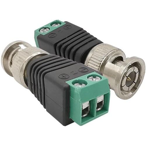 10/5pcs BNC Male Coaxial Cable Adapter Male Coax CAT5 to Coaxial BNC Connector for Camera CCTV Video Balun Coax/Cat5/Cat6 Cables
