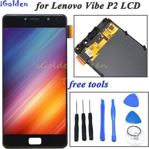 100% Tested For 5.5" Lenovo Vibe P2 LCD Display Touch Screen Digitizer Assembly With Frame For Lenovo P2 P2c72 P2a42 LCD