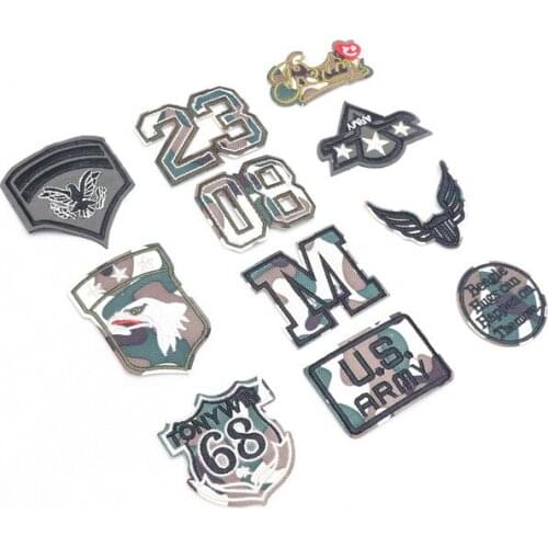 Super Quality 11pcs Mix Military Motif Set Embroidered Patches for Clothing Sew Iron on Clothes Badge Patch Army Appliques