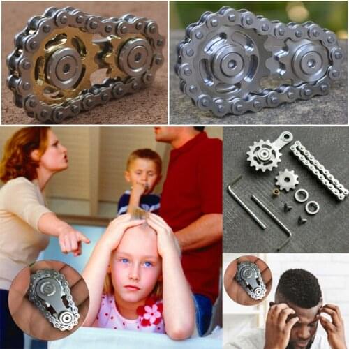2020 Flywheel Fingertip Gyro Sprockets Chains Edc Metal Toy Gear Chain Gyro Drop Ship Sproket Roadbike Spinner for Stress Relief
