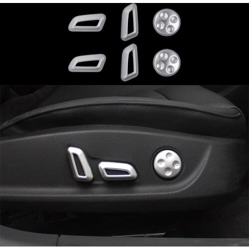 Car Accessories 6x Chrome Frame Seat Adjust Button Switch Case Cover Trim For Audi A4 B9 17-2018 & A5 2018