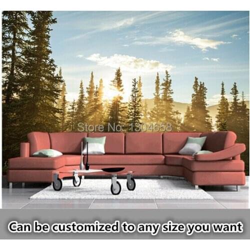 Free shipping custom wallpaper murals Sunny beams in modern 3D forest television sofa bedroom background wall wallpaper