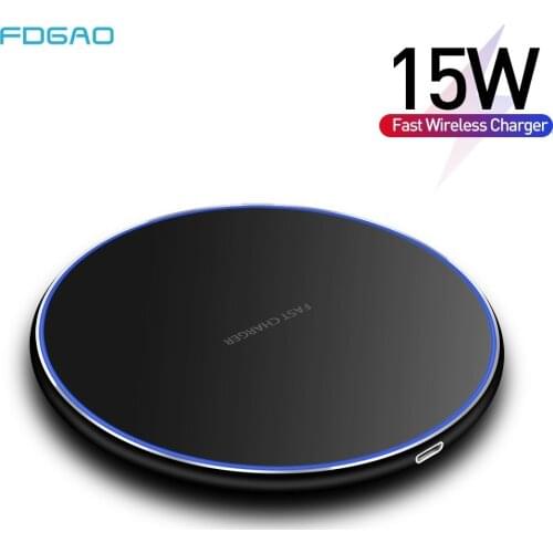 FDGAO 15W Qi Wireless Charger Pad USB C QC 3.0 Fast Charge Dock Station For iPhone 12 11 Pro XS MAX XR X 8 Samsung S10 S20 S21