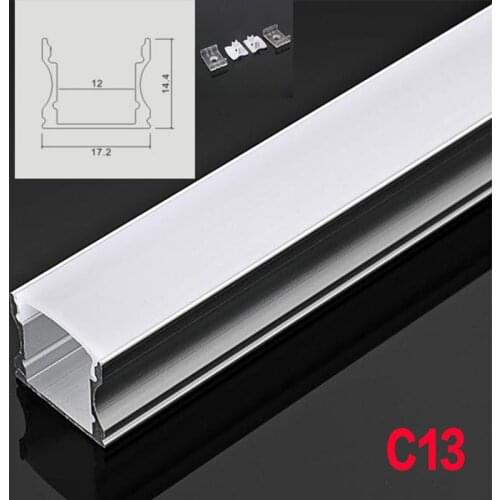 C13 5 Sets 50cm U Shape LED Bar Lights Aluminum Channel Profile With Cover, End Caps and Mounting Clips for LED Strip Lights