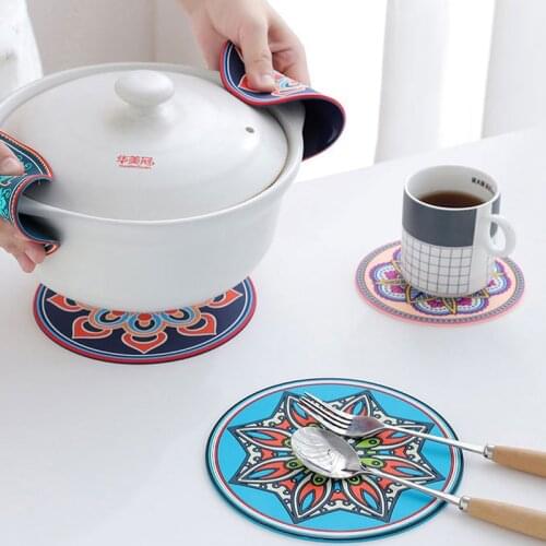 Colorful Round Coaster Coffee Drink Tea Cup Mat Placemat Party Creative Table Mat Decoration