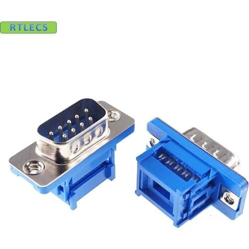D-sub connector IDC type 9Pin Male blue insulator Rohs free shipping 1000pcs by UPS