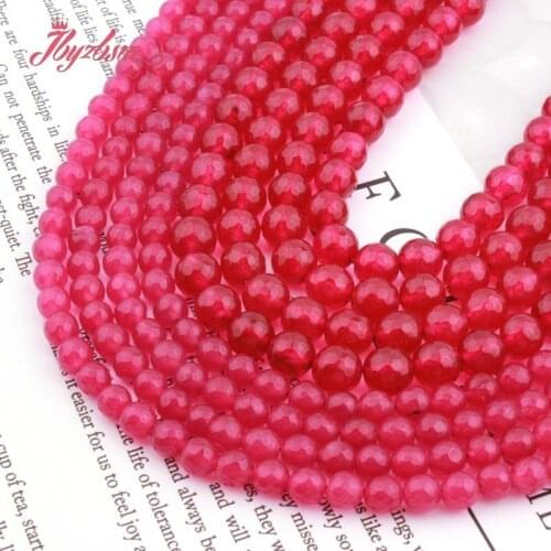 6/8/10mm Plum Jades Round Bead Faceted Stone Beads Spacer Loose For DIY Necklace Bracelets Earring Jewelry Making Strand 15"