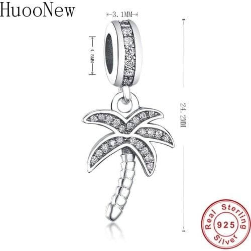 2019 Summer Fit Original snake Charms Coconut Tree Beads Jewelry 100% Authentic 925 Sterling Silver DIY Berloque Gift Pulseras
