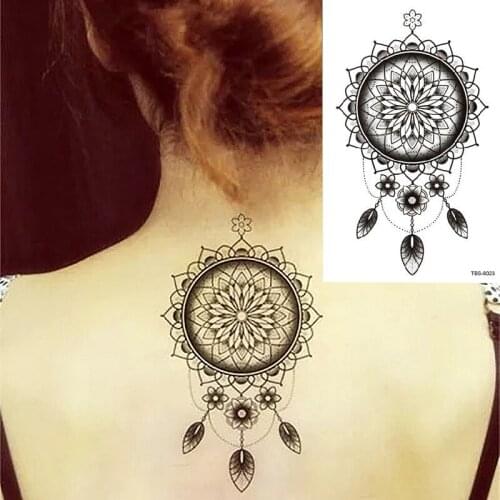 Dream catcher Totem Waterproof Temporary Tattoo Mens Black Arm Tattoo 12*19cm Water Transfer Fake Tatto For Man