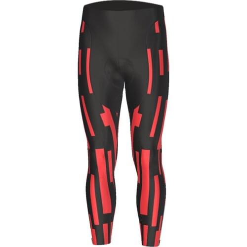 Male Cycling Jersey Long Pant Red Stripe Bike Trousers 3D Padded Gel Breathable Ciclismo Fitness Sports Wear