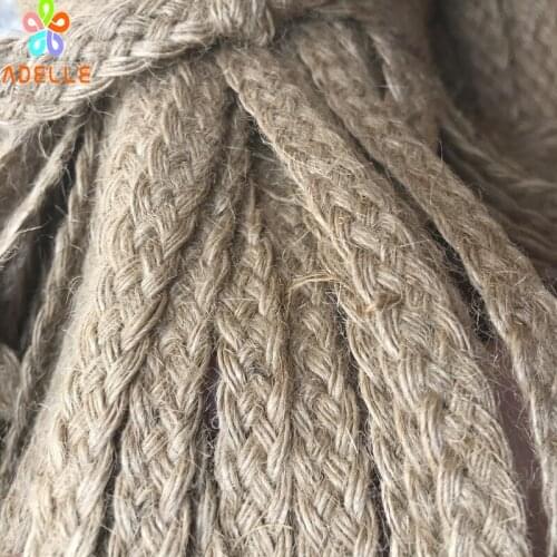 10/15/18mm Rustic Braided Jute Ribbon Rhombus Flat Tape/Lace Lozenge DIY Craft Twine String Organic zakka decor macrame Shoe HOT