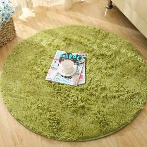 Plush Shaggy Round Carpet Living Room Non-Slip Floor Mat Pink White Fluffy Area Rugs For Bedroom Parlor Yoga Mat Home Supplies