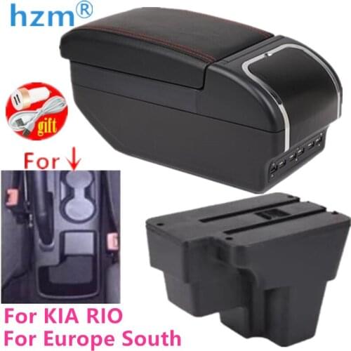 Armrest Box For KIA RIO for Europe South America Rotatable Central Console Storage Ashtray USB Charging with Automobi