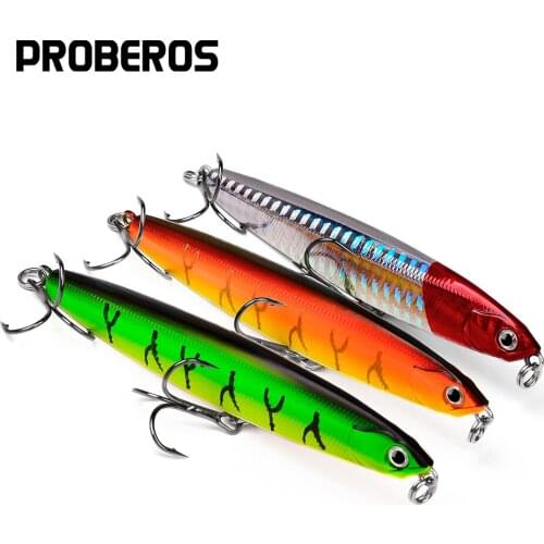 PROBEROS 6PCS Sinking Pencil Fishing Lures 10-14-18-24g Bass Trolling Baits Saltwater Lures Long Throw Isca Artificial Hard Bait