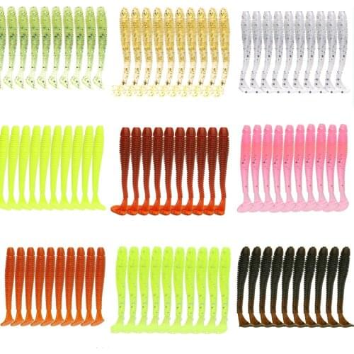 10pcs/lot Classic Tail Soft lure Saturn Worm 0.6g/ 5.2cm Glow in Dark Silicone Lure Jig Head Soft Baits Carp Bass Fishing Peche