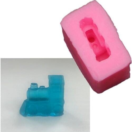 Handmade 3D Mini Train Resin Casting Silicone Mold Cute Locomotive Molds Silicone Mold Epoxy Resin Molds Craft Tools W0YA