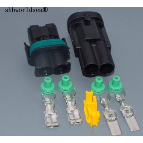 Shhworldsea 2 Pin/Way Female And Male Water Tank Electronic Fan Plug High Current Connector For Nissan