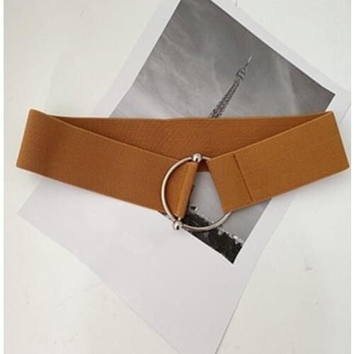 Wide Belt For Women 2020 Fashion Apparel Accessories Elastic Ladies Band Round Buckle Decoration Belt Casual Belts & Cummerbunds