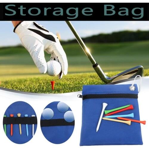 Zippered Golf Tee Ball Bag Small Bag Waist Pack Storage Aid Tool Golf Accessories 16*14cm Nylon Mini Portable Golf Ball Holder