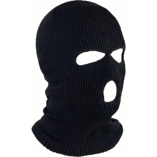 3 Holes Knitted Beanies Full Face Ski Mask for Adult Autumn Winter Outdoor Cycling Hat Face Cover Gorros 10 Colors Wholesale
