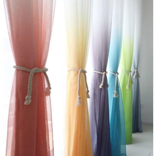 Colorful gradient color tulle curtain living room romantic wedding room tulle bedroom balcony tulle gradient color can be custom