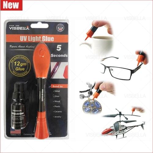 UV Light Liquid Universal Welding Glue 5 Second Fix Caulk Adhesives Sealers for Glass Plastic Wood Ceramics Metal LED Repair kit