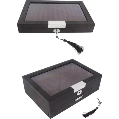 Vintage Solid Wooden Pen Display Case Slot Holder Storage Box Container Home Supplies Practical Tool