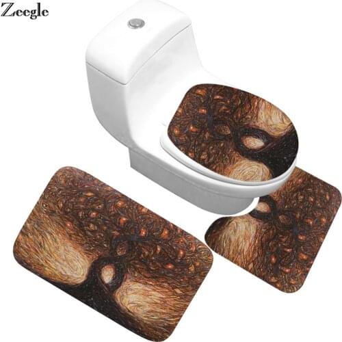 Zeegle Tree Printed Bathroom Mat Toilet Carpet Bath Mat Absorbent Bath Rugs Bathroom Carpet Bathroom Rug Shower Mats