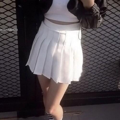 Fanala Fashion Fall Winter Womens Mini Skirt Schoolgirl Pleated Skater Skirt High Waist Black White Hot Selling