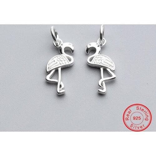 UQBing New Red-crowned Crane Charms For Women DIY 925 Sterling Silver Jewelry Making Findings Accessories