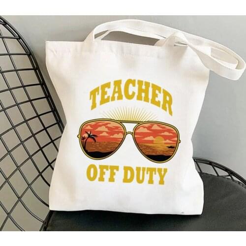 Supplies teacher off duty glasses Printed Tote Bag women Harajuku shopper handbag Shoulder shopping bag Lady gift Canvas Bag
