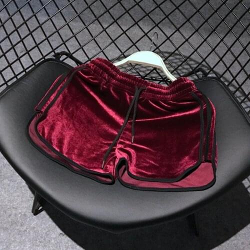 High quality women velvet shorts casual vintage short feminino womens fashion velour shorts hotpants bermudas feminina