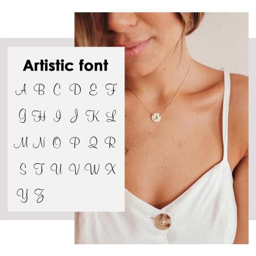 JUJIE Custom Alphabet Series Choker Necklace women 316L Stainless Steel Women Necklace Minimalist Necklace Jewelry