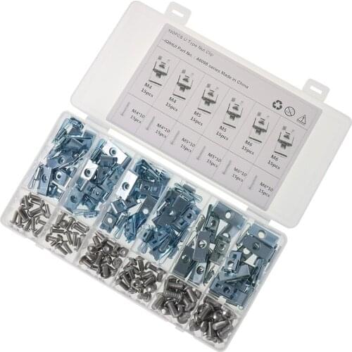 Carbon Steel 180pcs Clip M4 M5 M6 Mounting Fastener Clip Screw Combination Kit U-shaped Chimney Nut Automotive Interior Tool