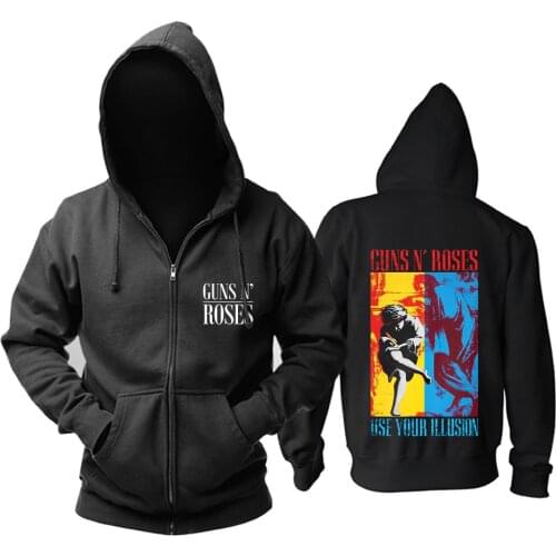 19 designs Guns N Roses GNR Cotton Rock Hoodie Winter Jacket brand Zipper sweatshirt punk heavy Metal Sudadera Skull
