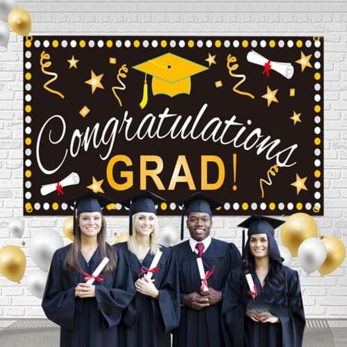 2021 Graduation Banner Congratulation Party Supplies Durable Graduation Background Cloth Decoration Ramadan Decoration Mubarak