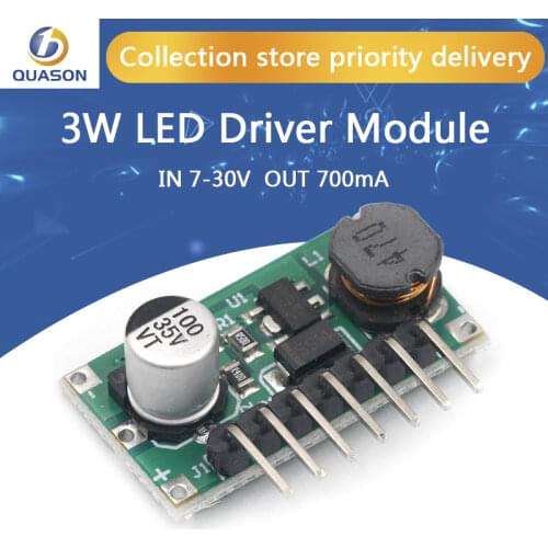 3W DC IN 7-30V OUT 700mA LED Lamp Driver Support PMW Dimmer DC-DC 7.0-30V to 1.2-28V Step Down Buck Converter Module
