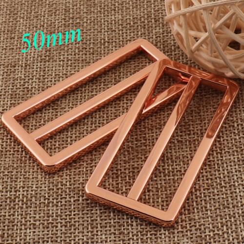 50mm 10 PCS Purse Buckles Rose Gold Slide Buckles Strap Fasteners Belt Buckle Adjuster Bag Luggage Straps Purse Hardware
