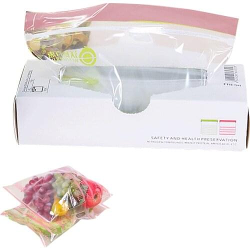50 PCS Reclosable Plastic Wrap Zipper Fresh Bags Food Storage Bags Freezer Storage Travel Snack Preservation Organizer