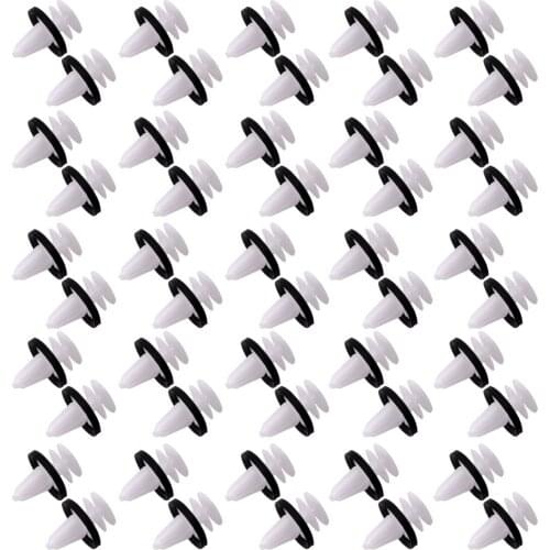 50Pcs W713297-S300 Car Door Trim Panel Clips with Sealer Accessories Fit for Ford